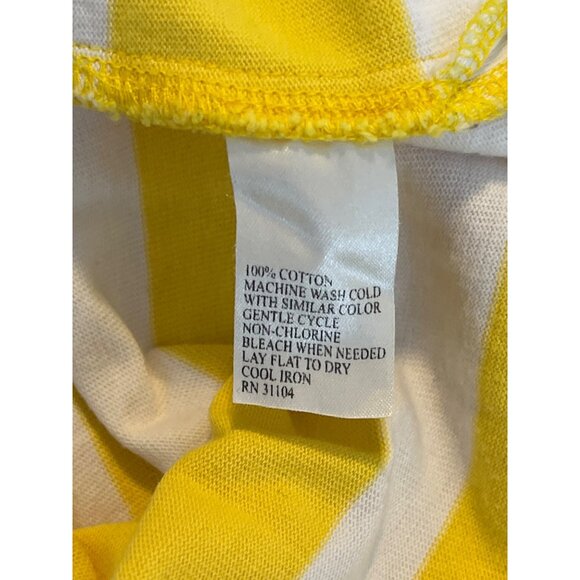 Crown & Ivy Women’s M Yellow White Stripe Tunic Top or Mini Dress Cotton 33” - Picture 8 of 12
